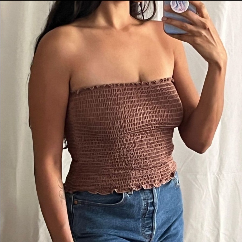 Brown tube top
